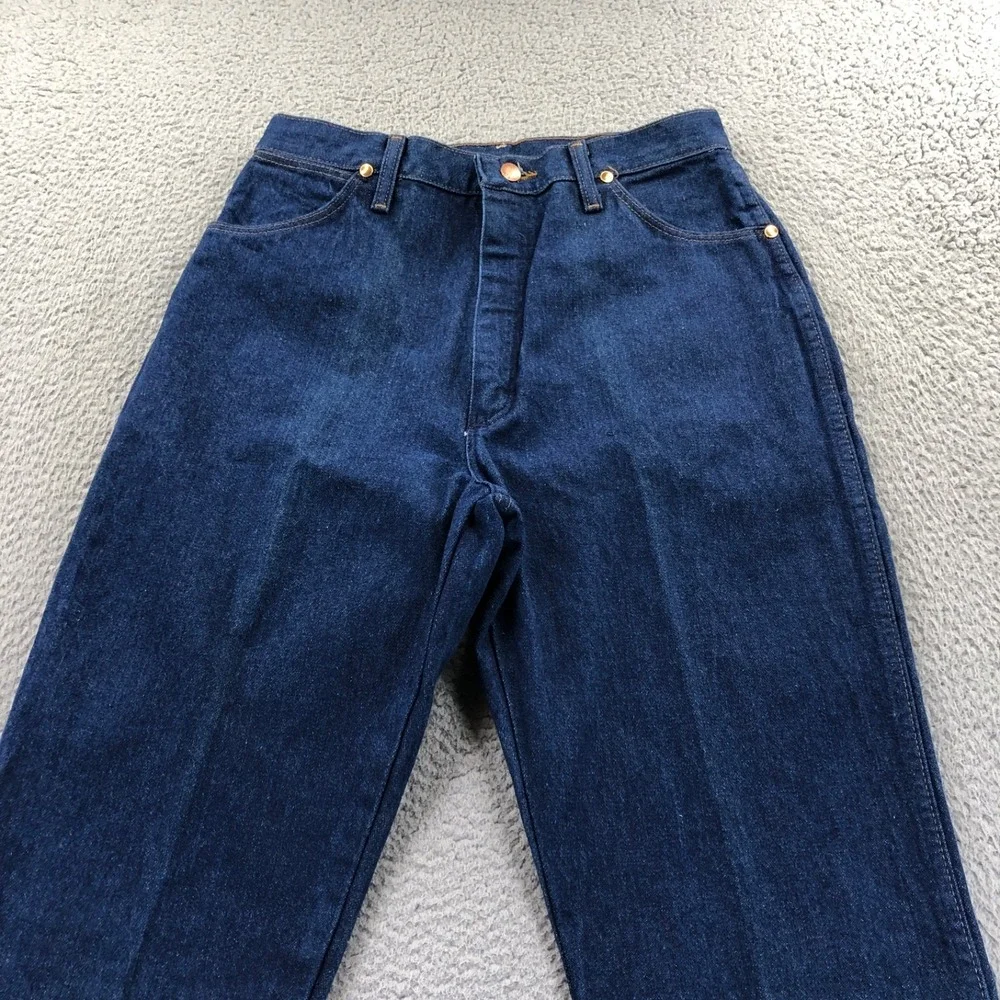 Vintage Wrangler Jeans Womens 12 (Fits 29x36) 90s Cowboy Cut Blue Denim USA MADE - Picture 3 of 13